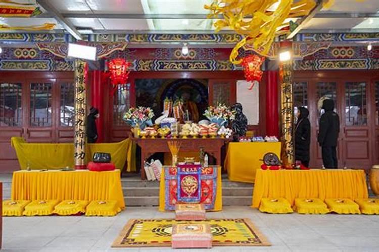 道观三月十五财神法会供奉