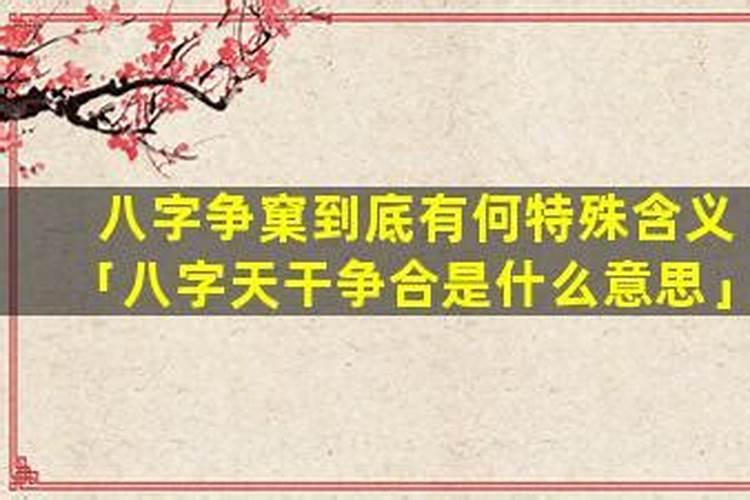 八字有争合是什么意思？