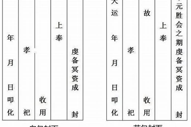 中元节财包怎么写？