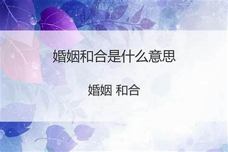婚姻和合时是什么意思？
