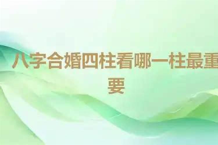 合婚主要看四柱哪项？